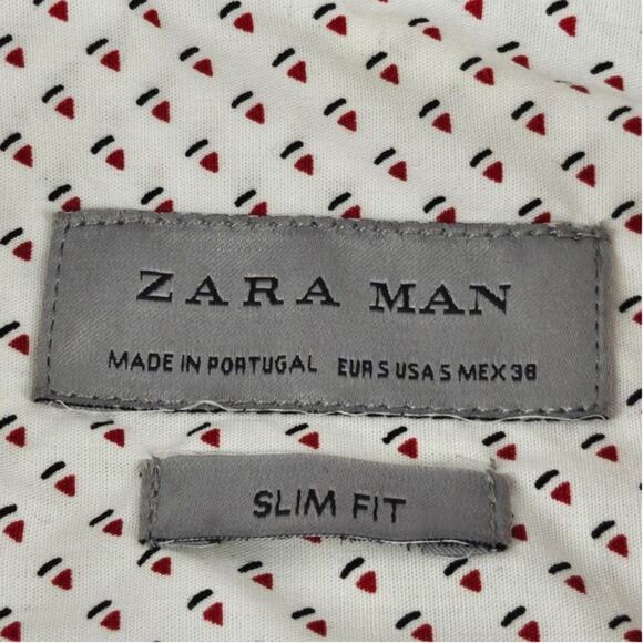 ZARA MAN PRINT EDITION SLIM FIT BUTTON-UP SHIRT WHITE SIZE SMALL NWT - Picture 12 of 12